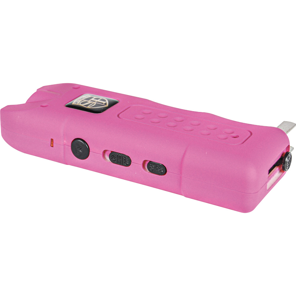 80,000,000 volt MultiGuard Stun Gun Alarm and Flashlight with Built in Charger Pink view 2
